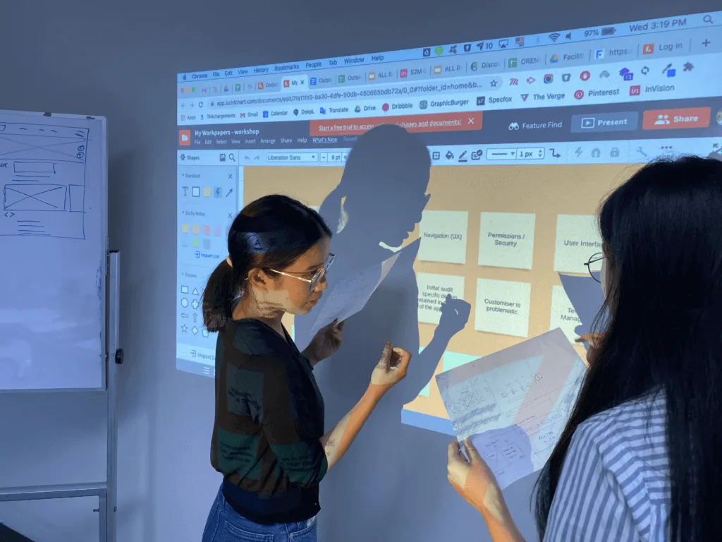 Outsourcify design team during User Experience workshop