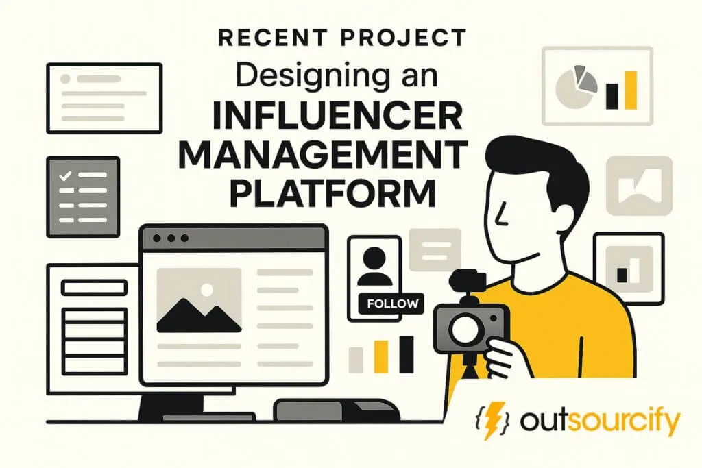 Influencer management platform design project illustration.
