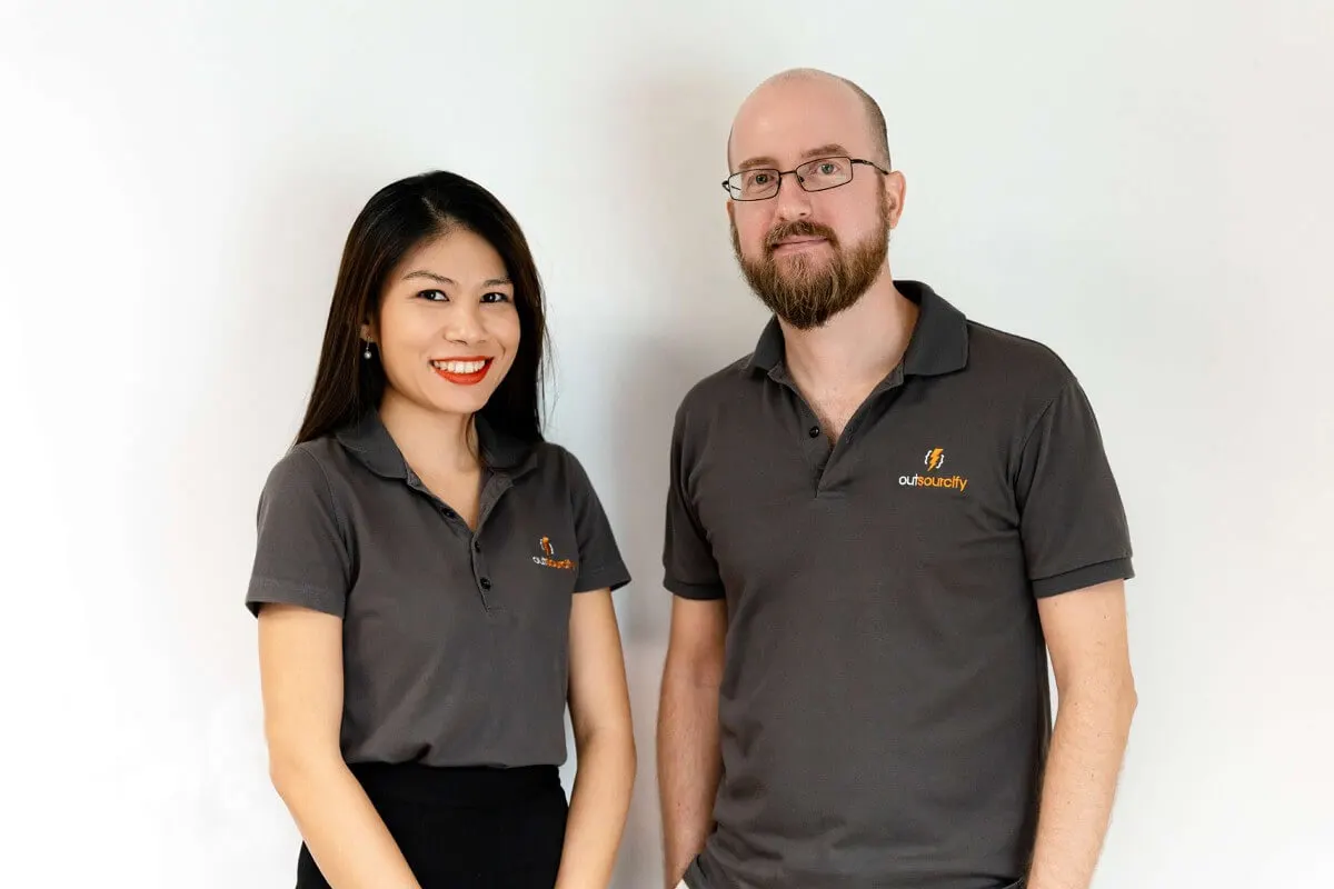 Kwanruedee Sangkhep and Benoit Schneider, founders of Outsourcify