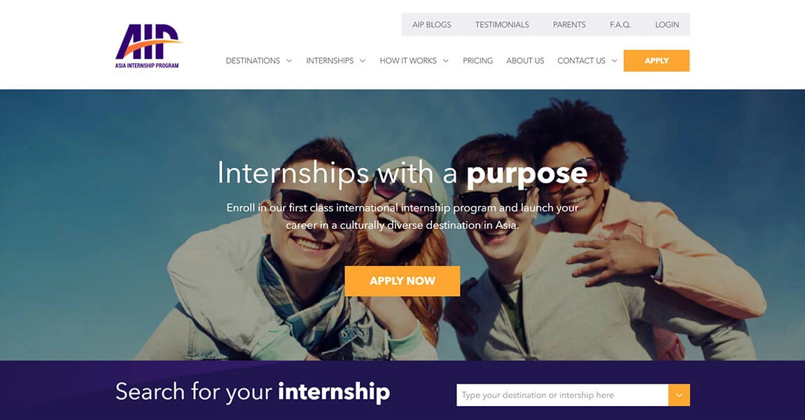 เว็บแอป CRM ของ Asia Internship Programs