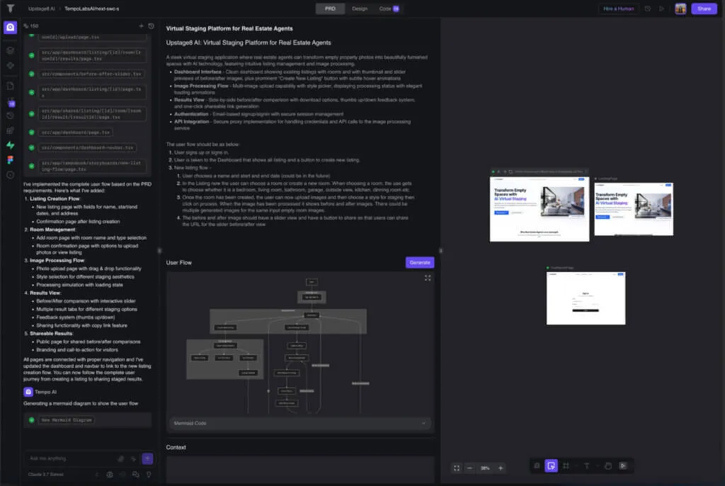 Virtual staging platform dashboard interface screenshot