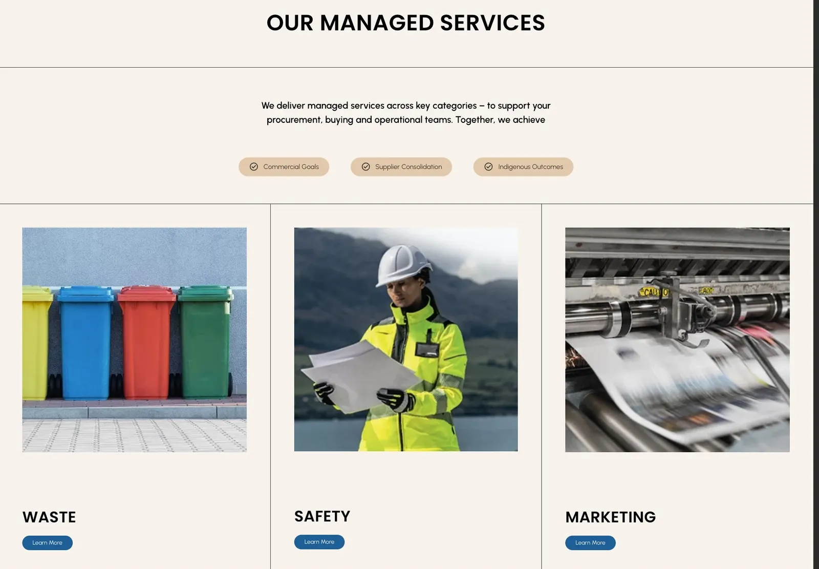 Wirrigan managed services cards for waste, safety and marketing