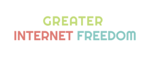 Text logo for Greater Internet Freedom campaign